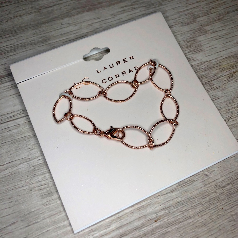 LC Lauren Conrad Gold Tone Oval Link Bracelet